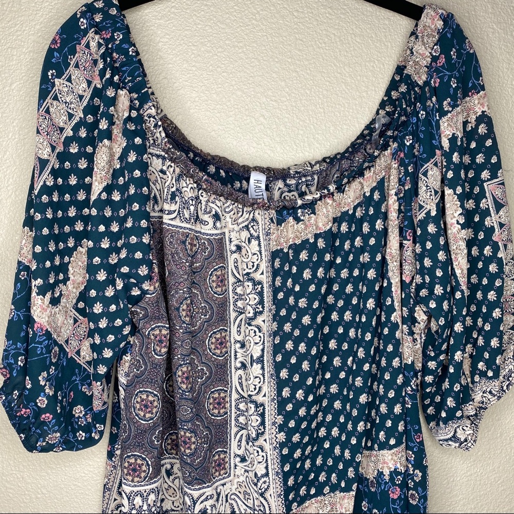 Plus size 2x Chiffon Casual Top with 3/4 Sleeves